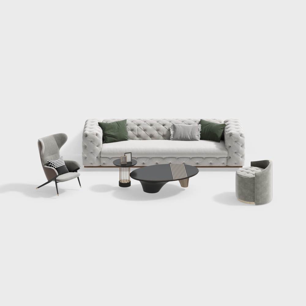 French Living Room Sofa Coffee Table Combination