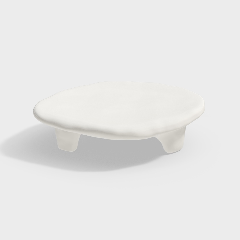 Cloud Stool 3D Model – Minimalist White Design