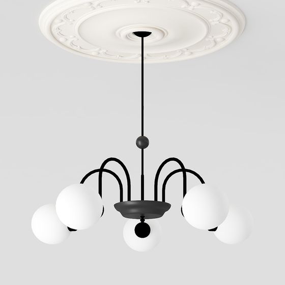 Elegant Low-Poly Chandelier 3D model