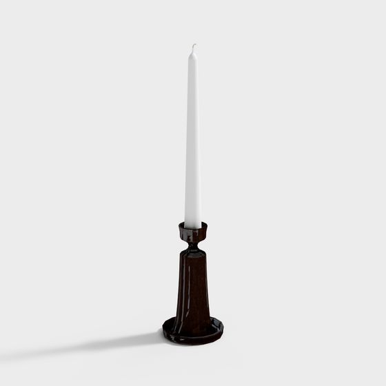 Elegant Low-Poly Candle Holder 3D model