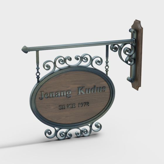 Vintage Modern Jenang Kudus Store Sign 3D model