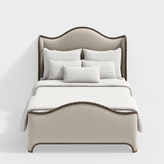 Stylish Low-Polygon 3D Bed Model for Cozy Bedrooms