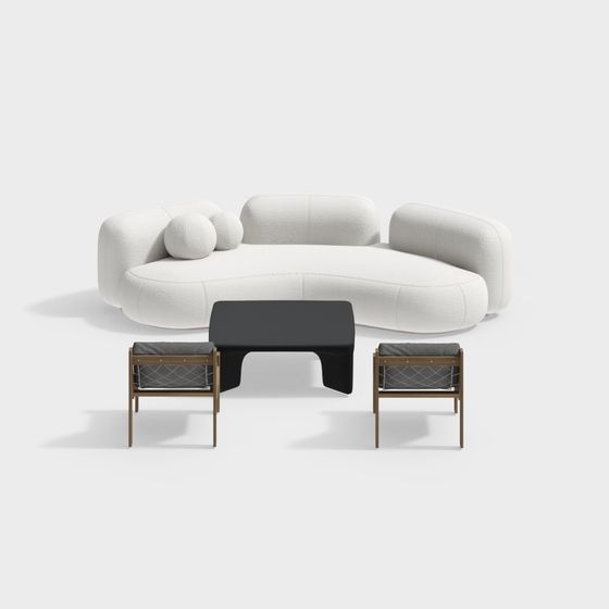 Modern Minimalist Sofa Suite 3D model