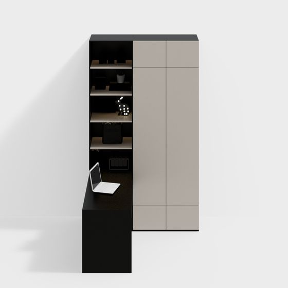 Stylish Minimalist Bookshelf 3D model
