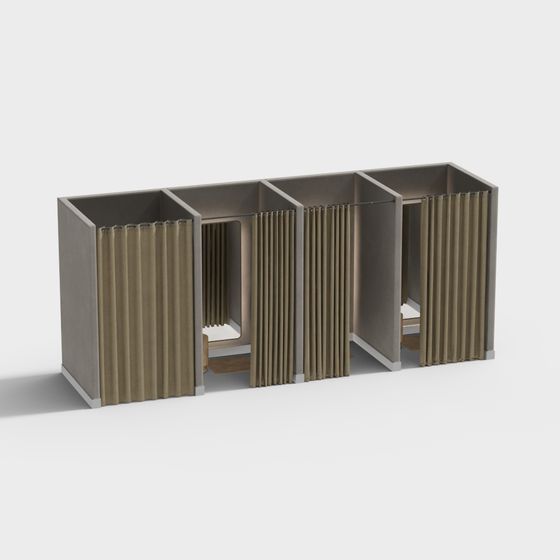 Modern Office Cubicles 3D model