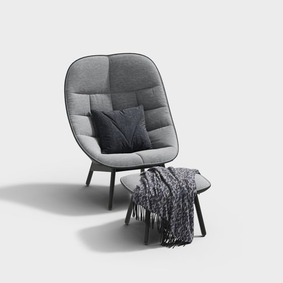 Cozy Lounge Chair 3D model for Relaxed Interiors