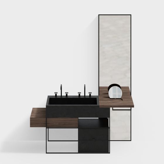 Modern Low-Poly Bathroom Vanity 3D model