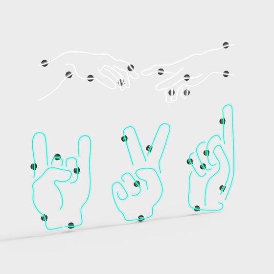 Vibrant Neon Gesture Light 3D Model