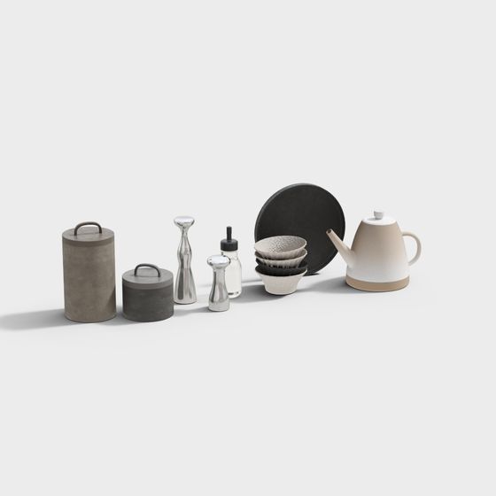 Minimalist Kitchenware 3D Model Collection