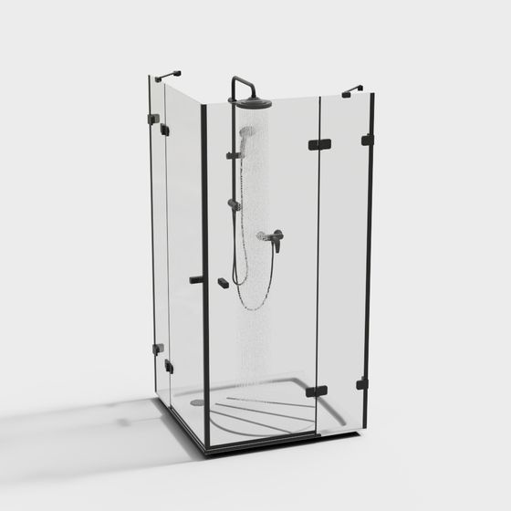 Elegant Shower Room 3D model for Modern Interiors