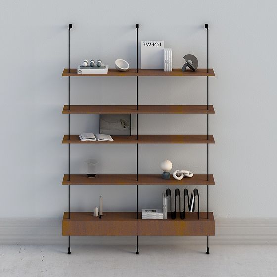 Stylish Bookshelf 3D model for Creative Spaces
