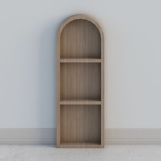 Unique Curved Low-Polygon Bookshelf 3D model