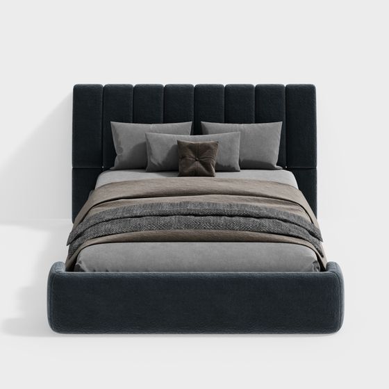 Stylish Low-Poly Bed 3D Model for Contemporary Homes