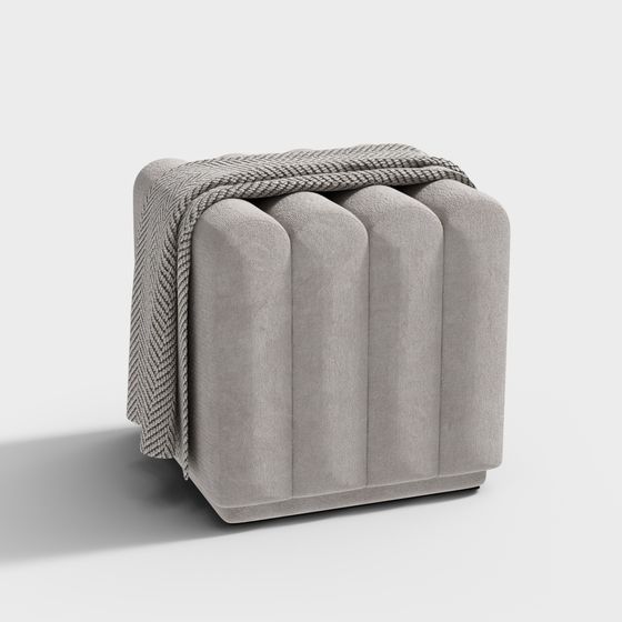 Cozy Cube 3D model - Stylish Low-Poly Stool