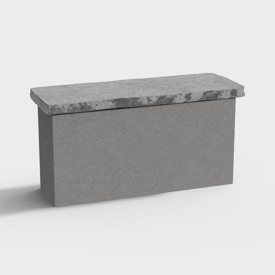 Stylish Gray Island Counter 3D Model for Modern Kitchens