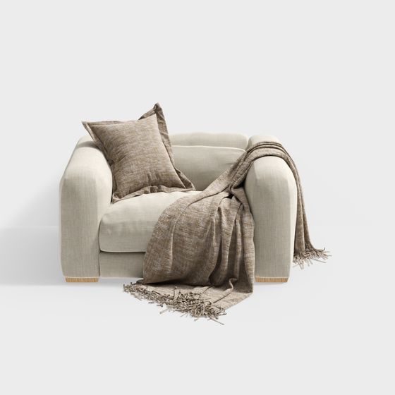 Cozy Retreat Low-Poly Sofa Chair 3D model