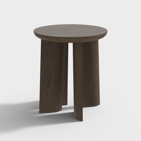 Elegant Wooden Round Table 3D model
