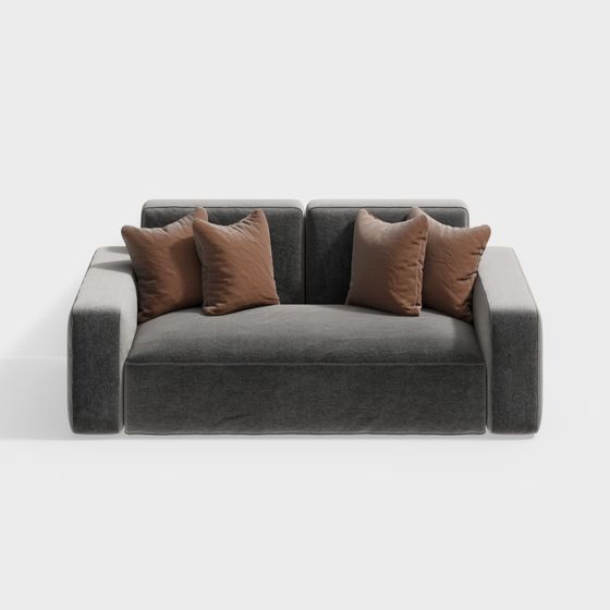 Elegant Low-Poly Sofa 3D Model for Modern Interiors