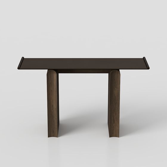 Sleek Wooden Dining Table 3D model