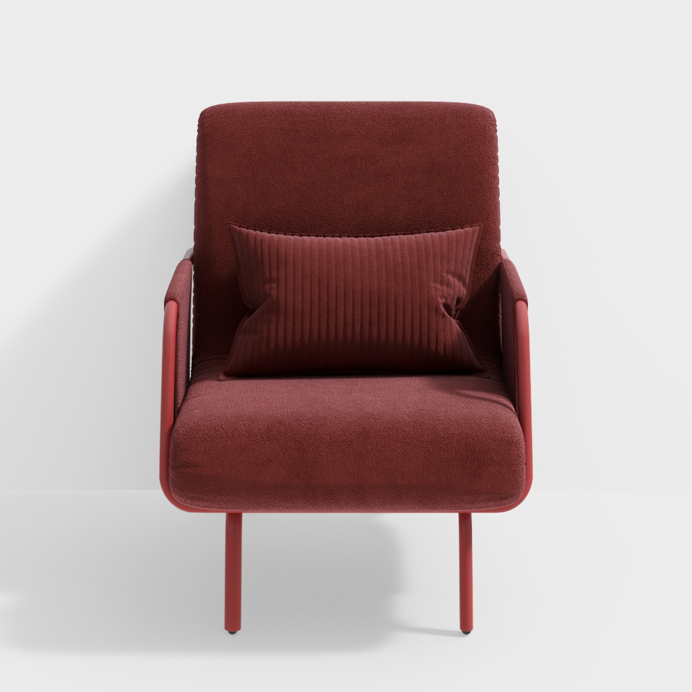 Red Velvet Single Sofa