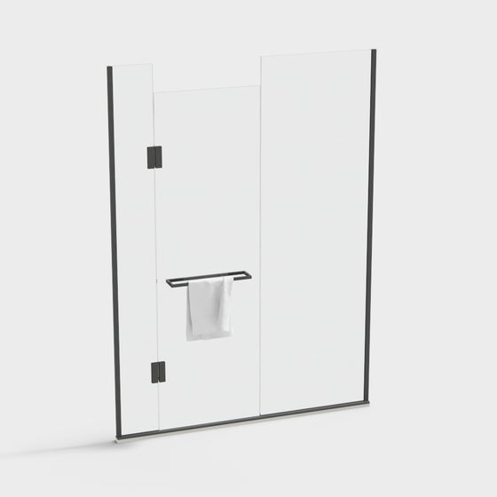 Minimalist Glass Shower Room 3D model