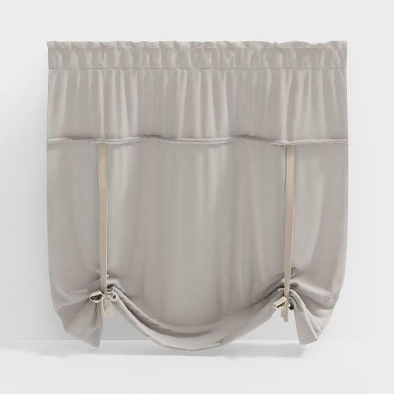 Elegant Low-Polygon Curtain 3D model