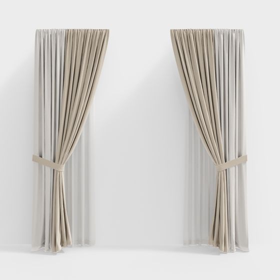 Stylish Curtain 3D Model for Modern Spaces