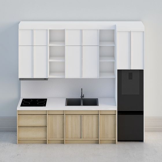 Modern Minimalist Kitchen Design 3D model