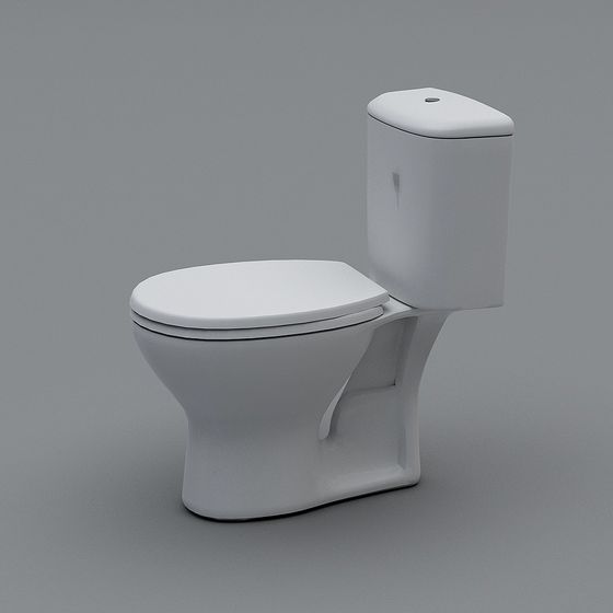 White One Piece Commode 3D Model