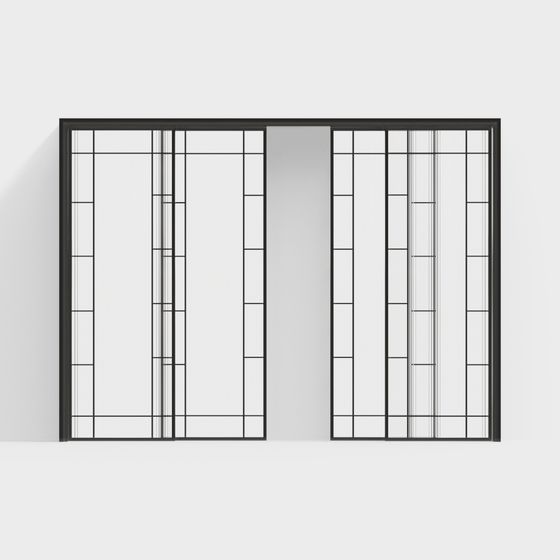 Minimalist Glass Doors 3D model