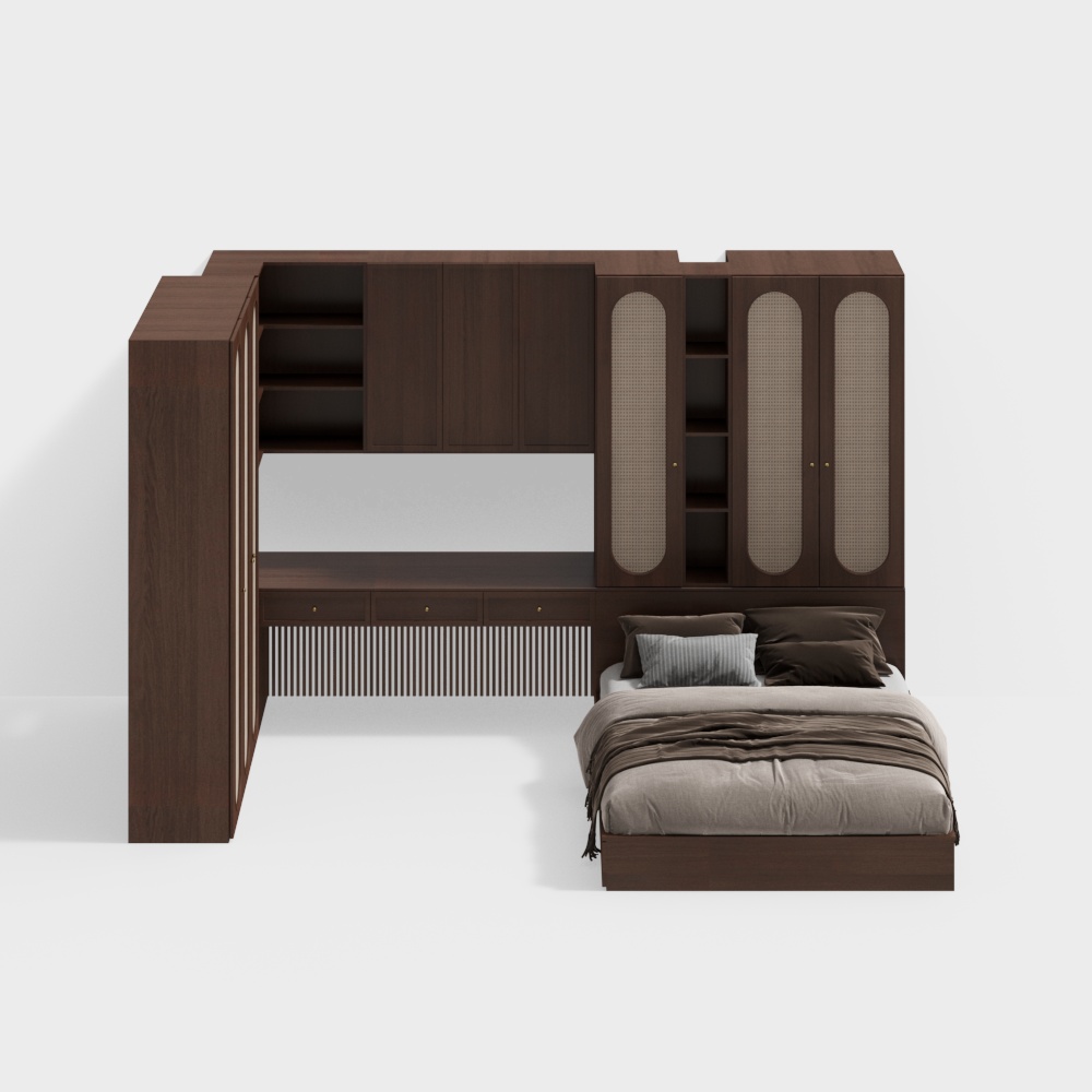 Vintage Tatami with Desk and Wardrobe