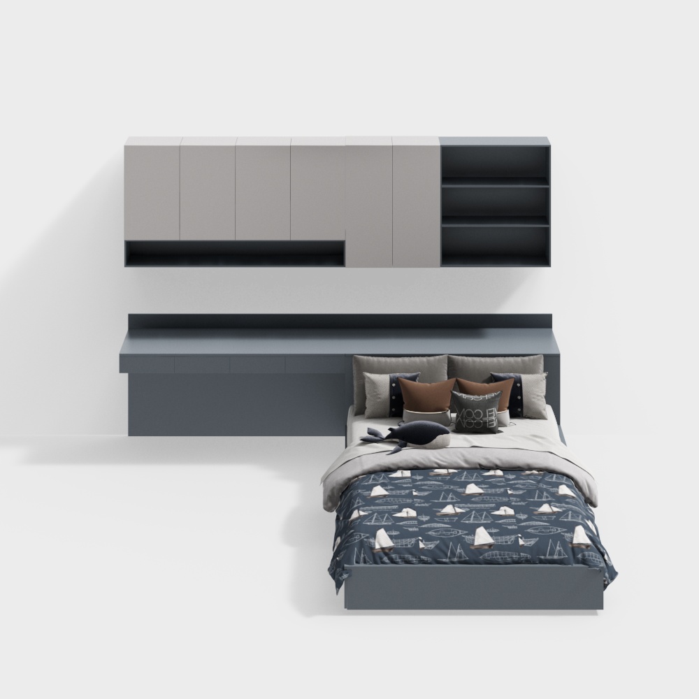 モダン子供部屋の畳とデスク