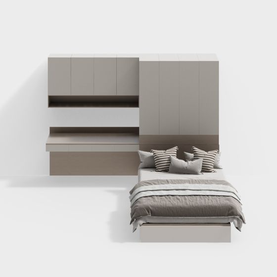 Urban Retreat Nightstand and Wall Unit 3D model