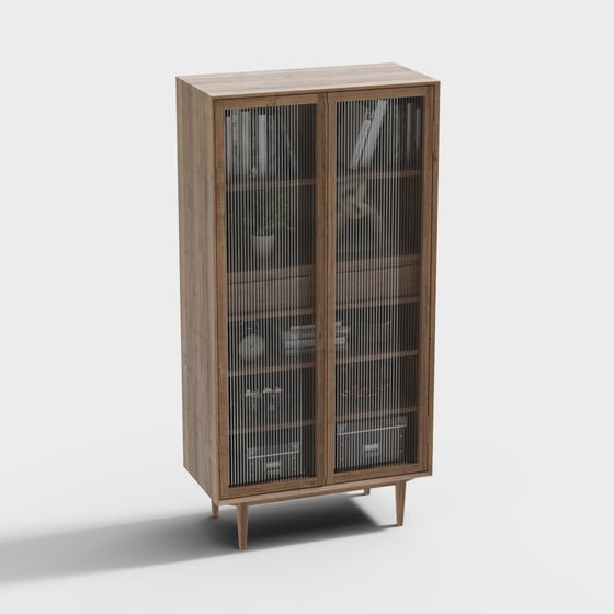 Stylish Minimalist Bookshelf 3D model for Modern Interiors