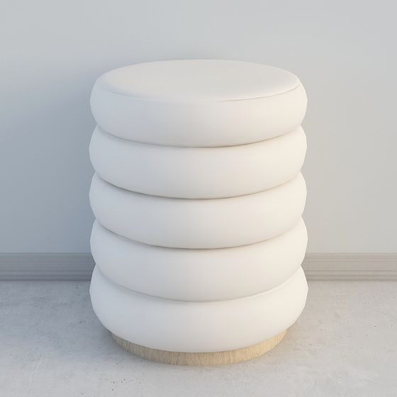 Layered Round Stool 3D model