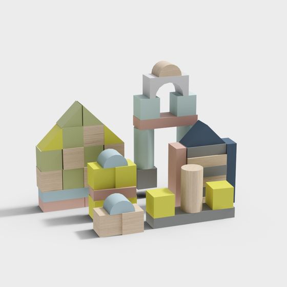 Block City Low Poly 3D Model for Creative Projects