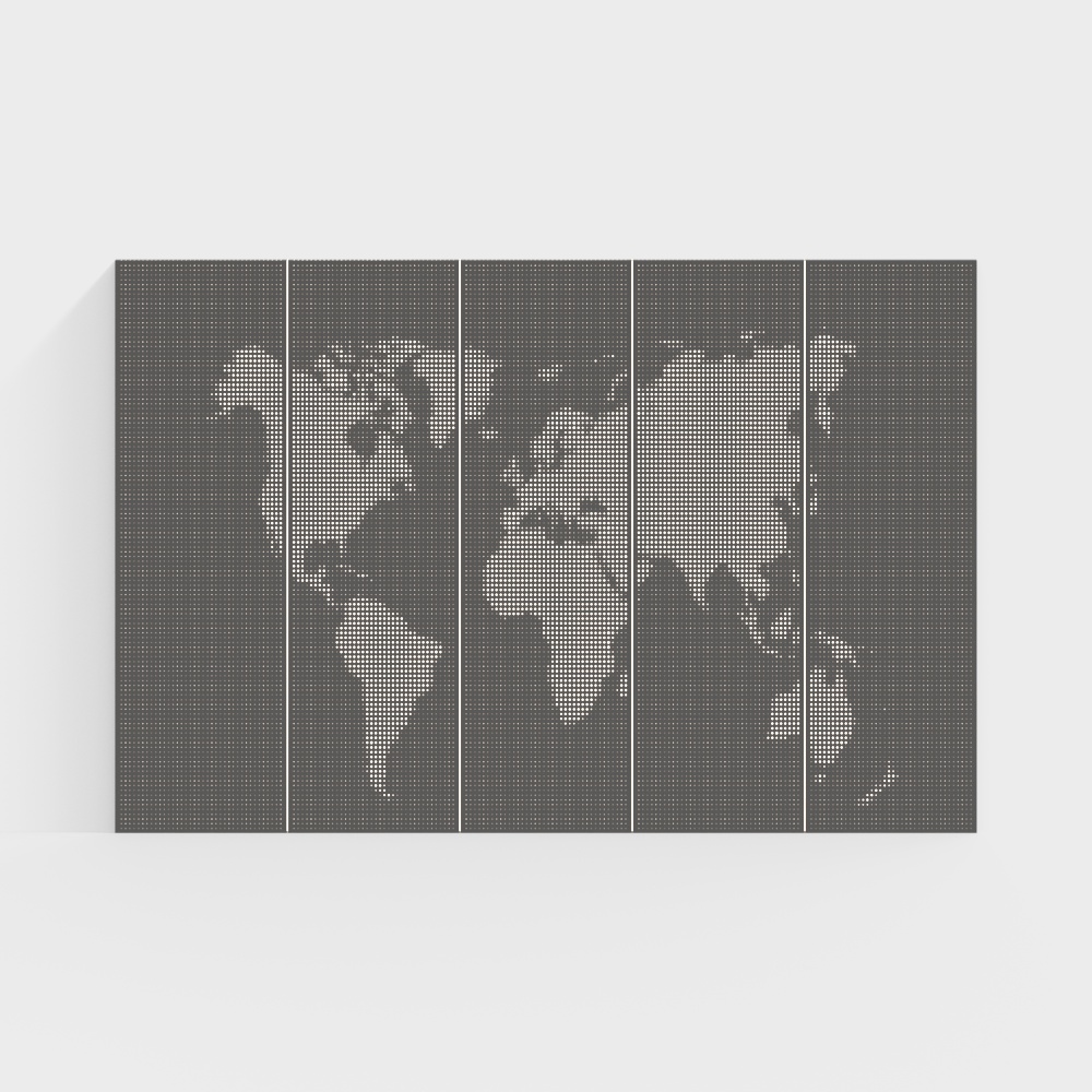 Pixelated World Map 3D model
