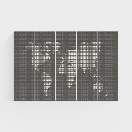 Pixelated World Map 3D model for Creative Projects