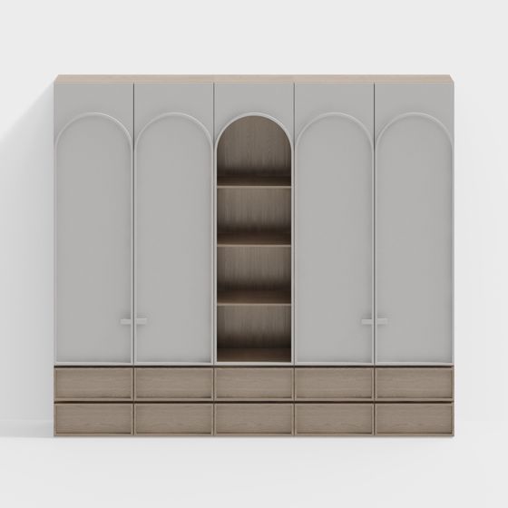 Curved Storage Cabinet 3D model
