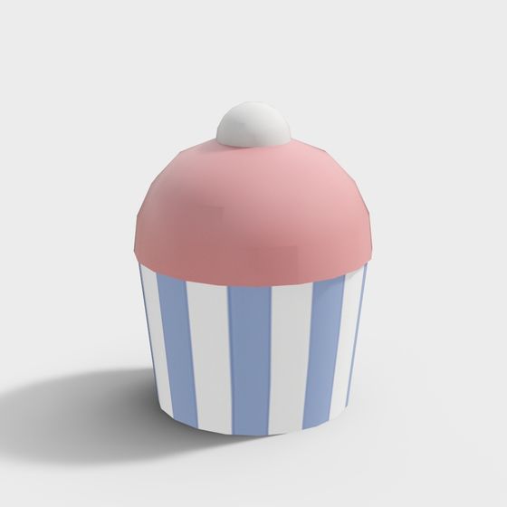 Charming Low-Poly Cupcake 3D Model