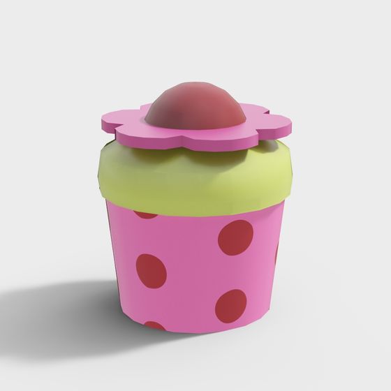 Sweet Heart Planter Low Poly 3D Model