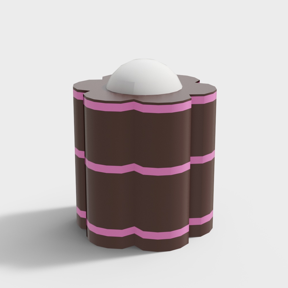 Artistic Low-Poly Chocolate Dessert 3D model