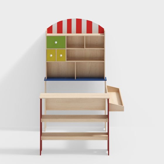 Colorful Children's Desk 3D model for Creative Spaces