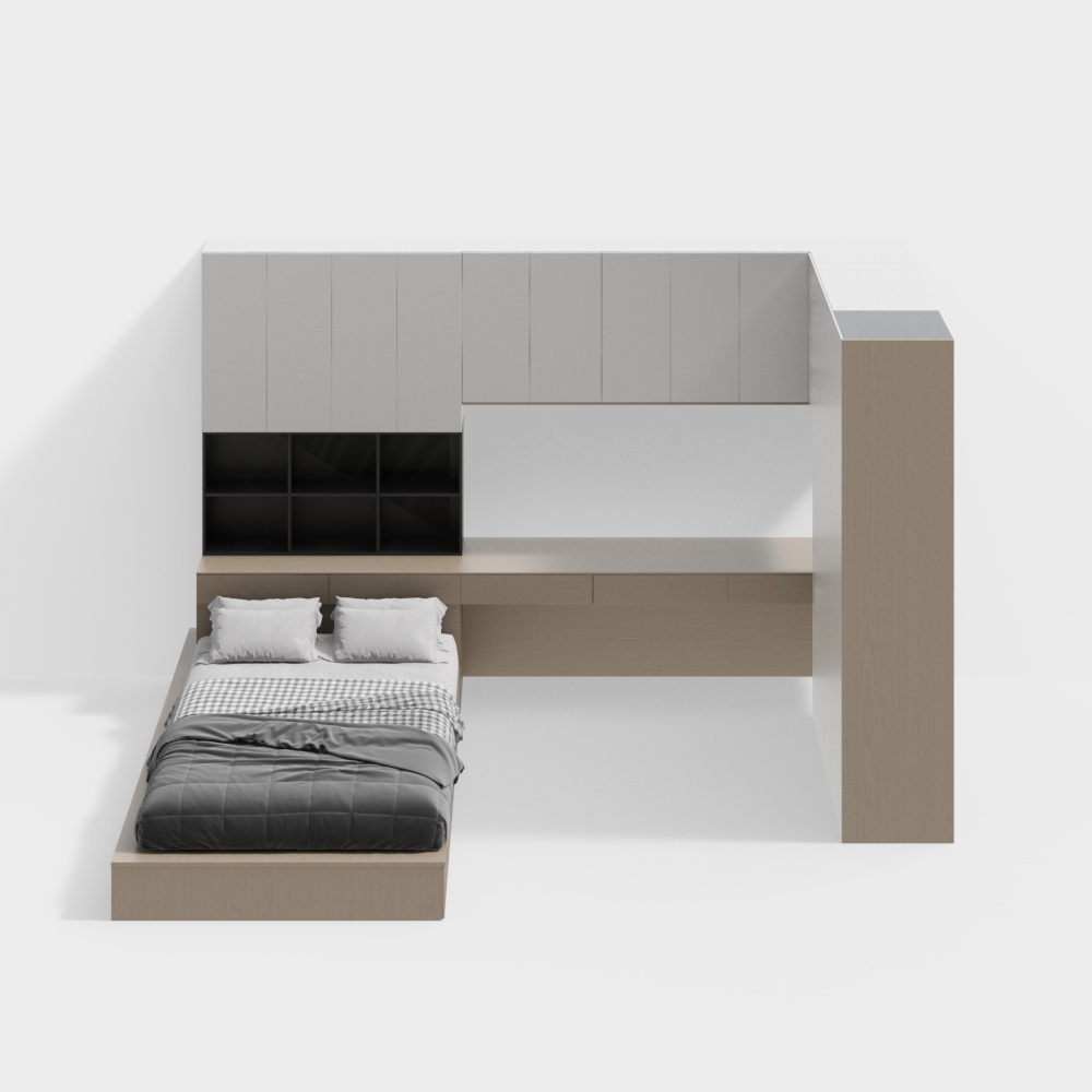 Modern Simple Tatami with Desk Wardrobe