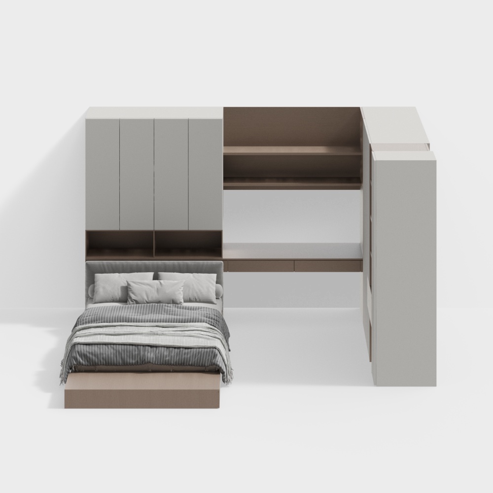 Modern Tatami with Desk Wardrobe