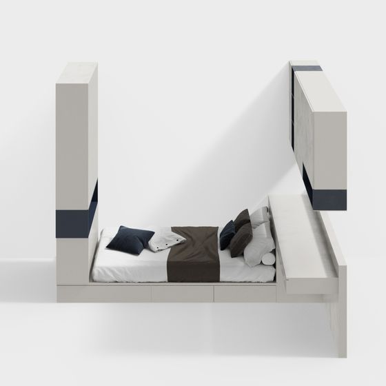 Floating Bed 3D Model for Contemporary Spaces