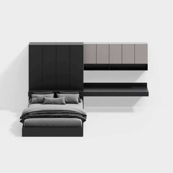 Urban Retreat Nightstand and Wall Unit 3D model