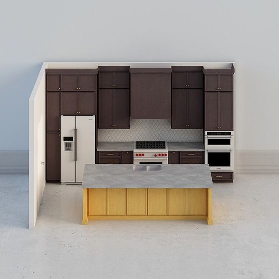 Modern Classic Kitchen 3D model for Contemporary Designs