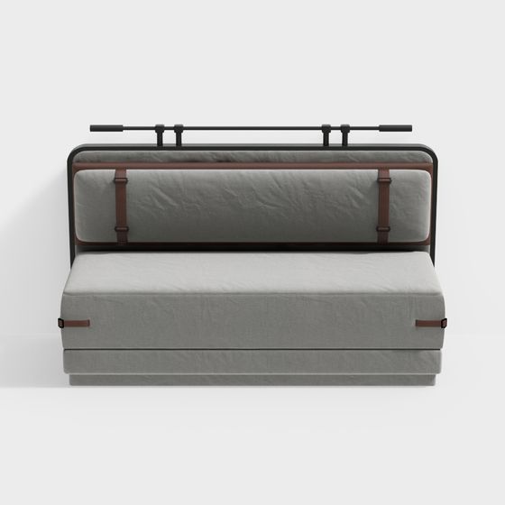 Elegant Low-Poly Bed Frame 3D model