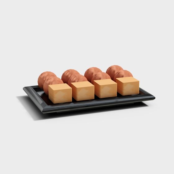 Sushi Platter Low-Poly 3D model